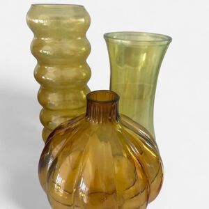set of 3 yellow vases